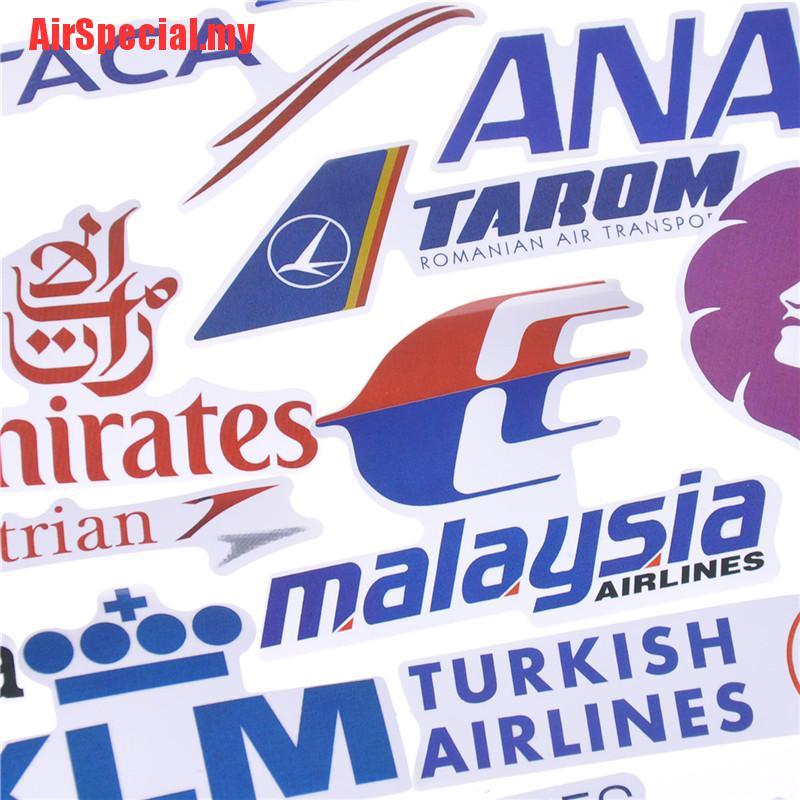 Bộ 52 Miếng Dán Trang Trí Hình Logo Airline