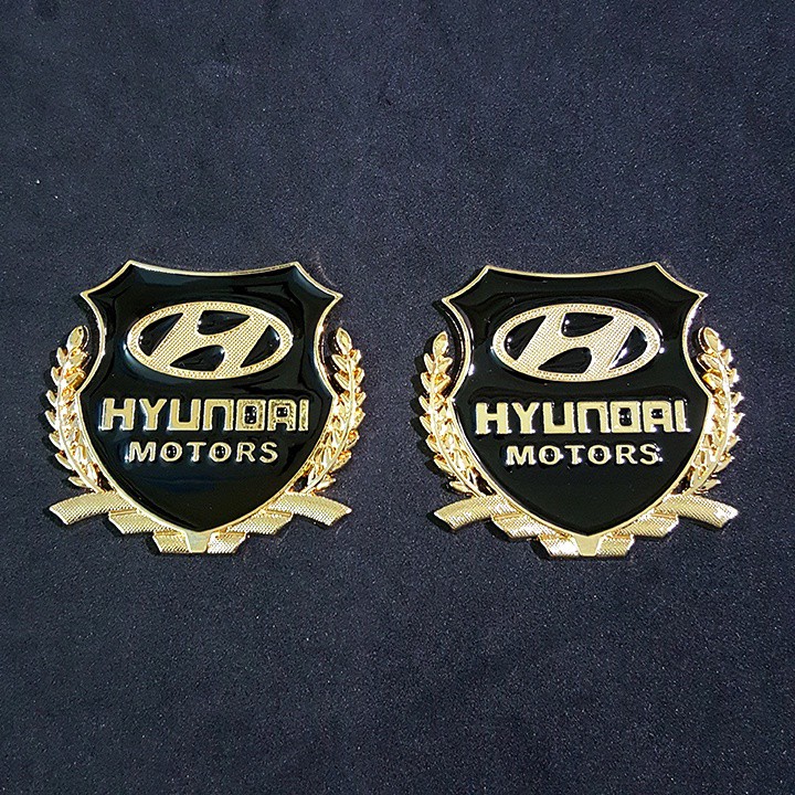 Bộ 2 Logo dạng Bông lúa theo xe Hyundai( hàng chất )