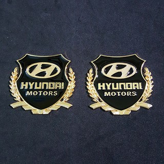 Bộ 2 Logo Dạng Bông Lúa Theo Xe Hyundai