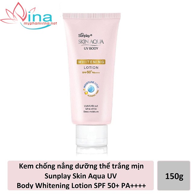 KEM CHỐNG NẮNG DƯỠNG THỂ TRẮNG MỊN SUNPLAY SKIN AQUA UV BODY WHITENING LOTION SPF 50+ PA++++ (150G)