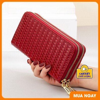 Ví bóp dài nữ cầm tay 2 ngăn khóa kéo họa tiết sang trọng nhiều ngăn đựng tiền,đựng thẻ và điện thoại ST921