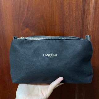 Túi đựng mỹ phẩm Lancome bằng vải giả nhung màu đỏ, đen