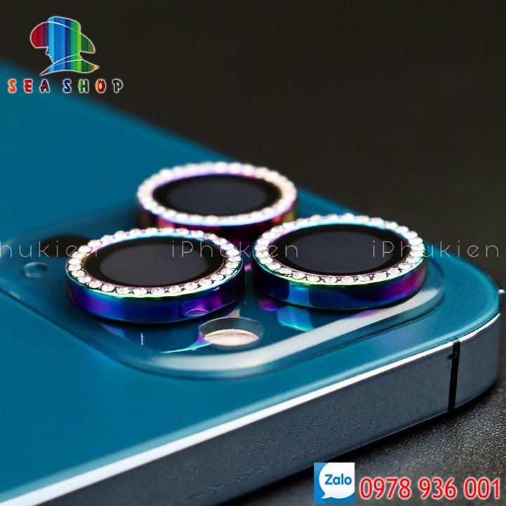 Mắt bảo vệ Camera cho iPhone 13 Mini, 13, 13 Pro Max -Chất liệu TITAN-Không gây yếu sóng-Kính cường lực full màn