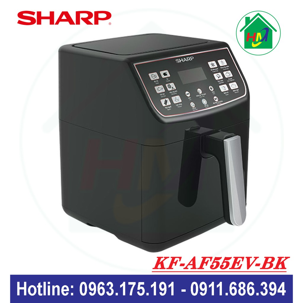 Nồi Chiên Không Dầu 5.5L Sharp KF-AF55EV-BK