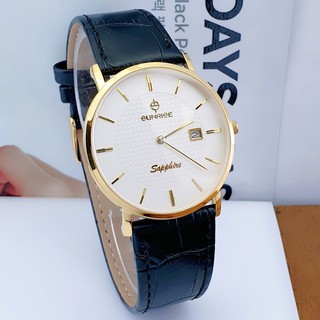 Đồng hồ nam SUNRISE DM692SWA Classic_Kính Sapphire chống trầy_Dây da_Máy Nhật