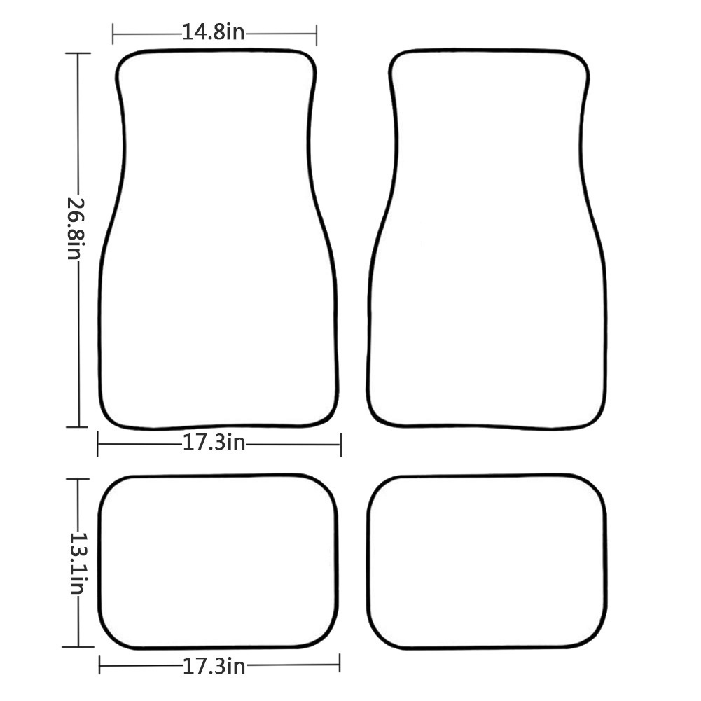 Bộ 2 tấm thảm lót sàn ô tô phía trước in hình động vật 3D sắc nét, tạo độ bám cao, có khả năng chống trượt