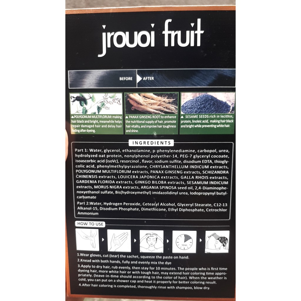 COMBO 8 GÓI GỘI LÀ ĐEN JROUOI FRUIT CÁC MÀU