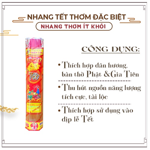 Nhang Thơm Tết Cao Cấp Bó Trung- 3-4 Tấc Gói 500 Cây - Hàng Mã Thiên Lộc