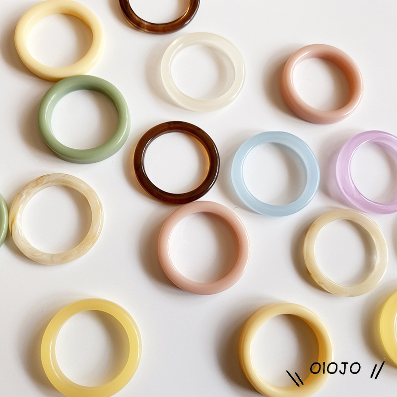 Nhẫn Nhựa Resin Mini 17mm Nhiều Màu Sắc