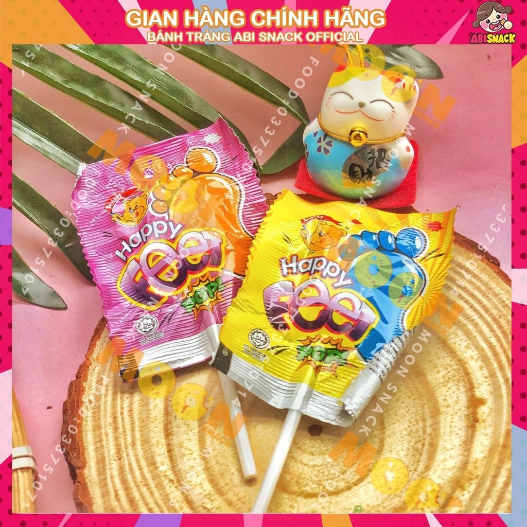 Kẹo que mút cứng bàn chân/môi Beardy Happy Feet x Kiss Pop- ăn vặt ngon tuổi thơ