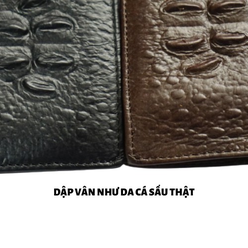 Ví nam da bò dập vân cá sấu dáng ngang nam tính NHÀ CỬA VÀ TIỆN ÍCH.