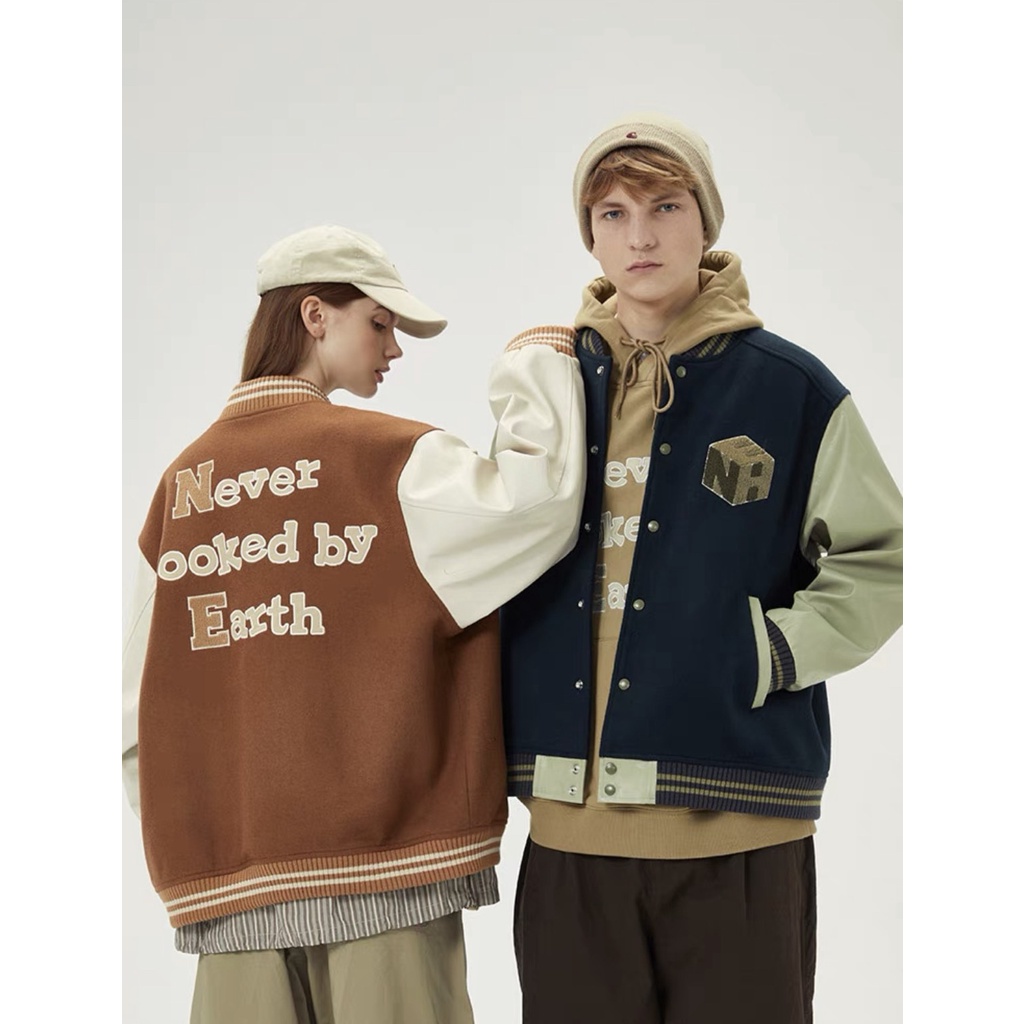 Áo khoác Varsity thân dạ tay da hot trend 2022