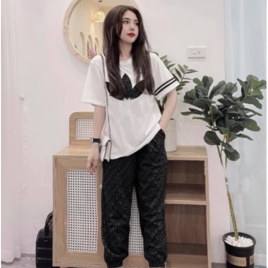 [Mã WAMT1505 giảm 10K đơn 0K] Bộ thể thao nữ (Mẹ và bé) áo cotton chính phẩm mix quần thun lụa mè cao cấp size 10-65kg | BigBuy360 - bigbuy360.vn