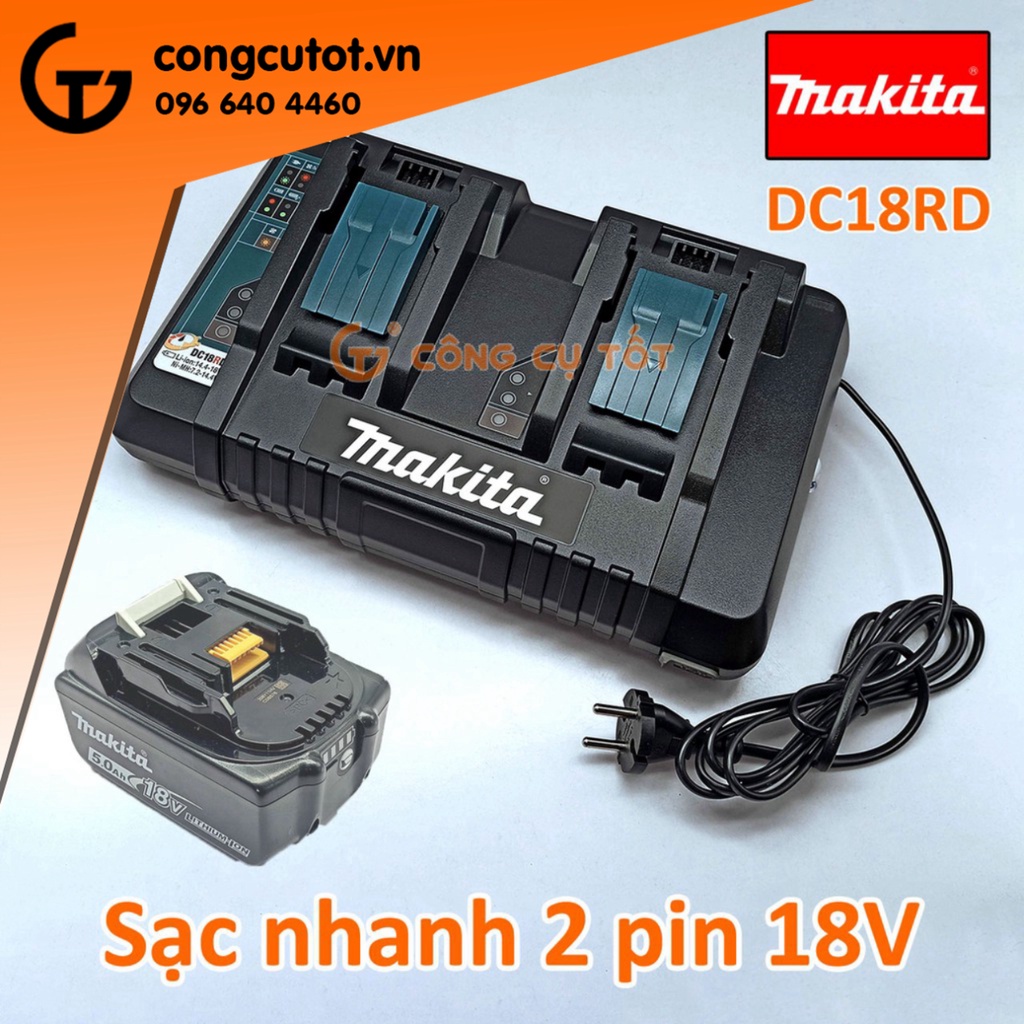 Đế sạc nhanh 2 pin 18V Makita DC18RD