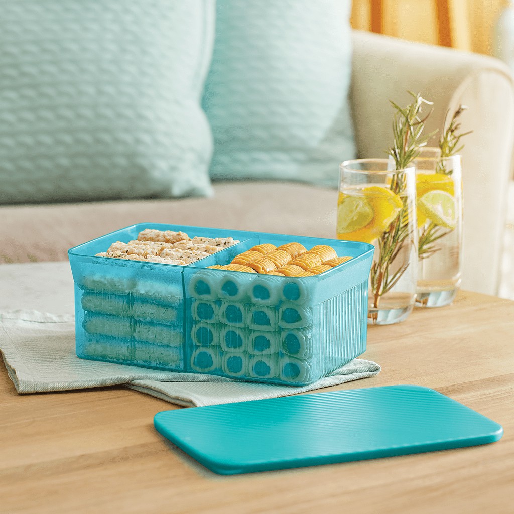 Hộp bảo quản thực phẩm chia ngăn Snack It Paradise Tupperware làm từ nhựa nguyên sinh kín khí kín nước