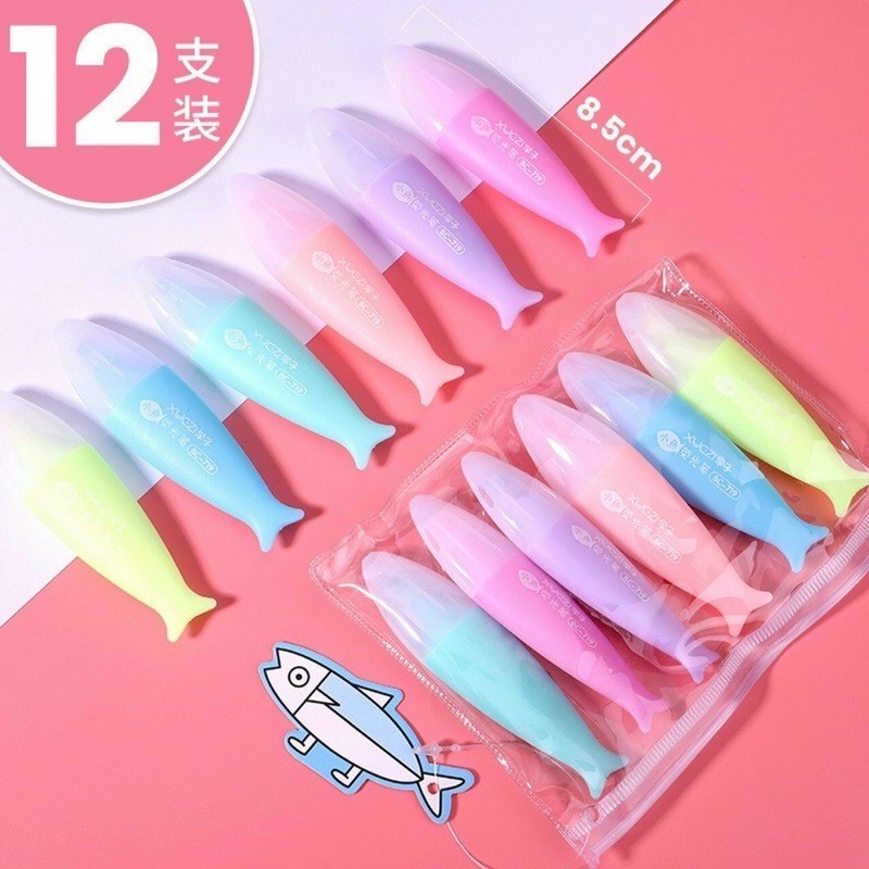 Bút dạ quang hightlight mini vỉ 6 màu