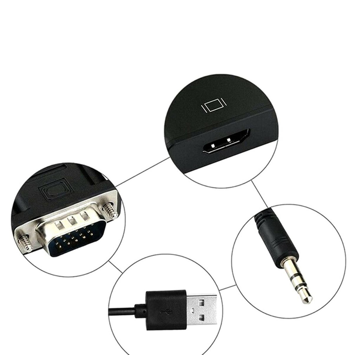 VGA to HDMI high-definition video and audio converter  Converts analog signal (VGA ) to digital signal (HDMI )