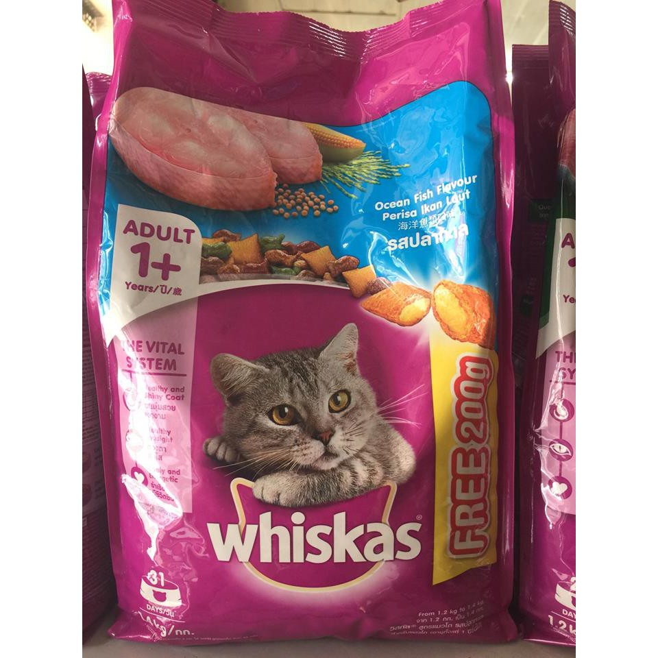 Thức ăn dạng hạt cho mèo WhisKas( túi 1,2kg)