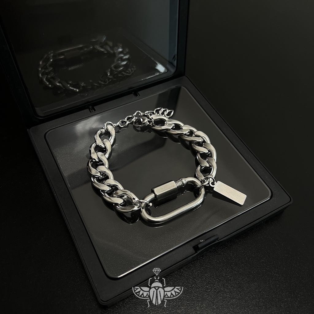 Vòng Đeo Tay Bằng Thép Titan Không Phai Màu Phong Cách hip hop Đường Phố punk