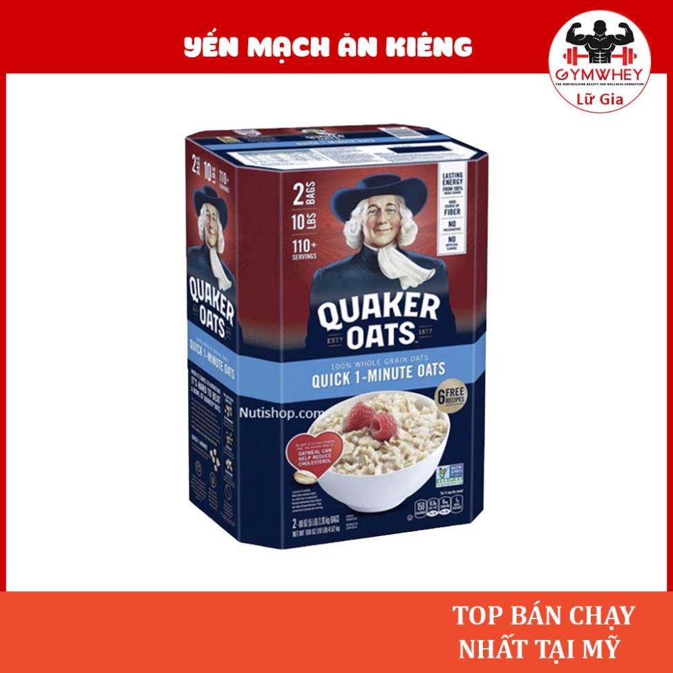 QUAKER QUICK 1 MINUTES 4.6KG Yến mạch cán vỡ ăn liền Quick 1 minutes mẫu mới nhất 4.6kg - Authentic 100%