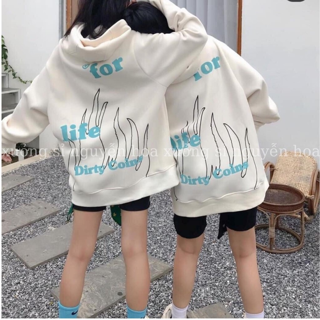Áo hoodie nỉ, áo hoodie nỉ Dirty Coins form rộng unisex nam nữ mặc đều xinh  Xưởng Sỉ Nguyễn Hoa