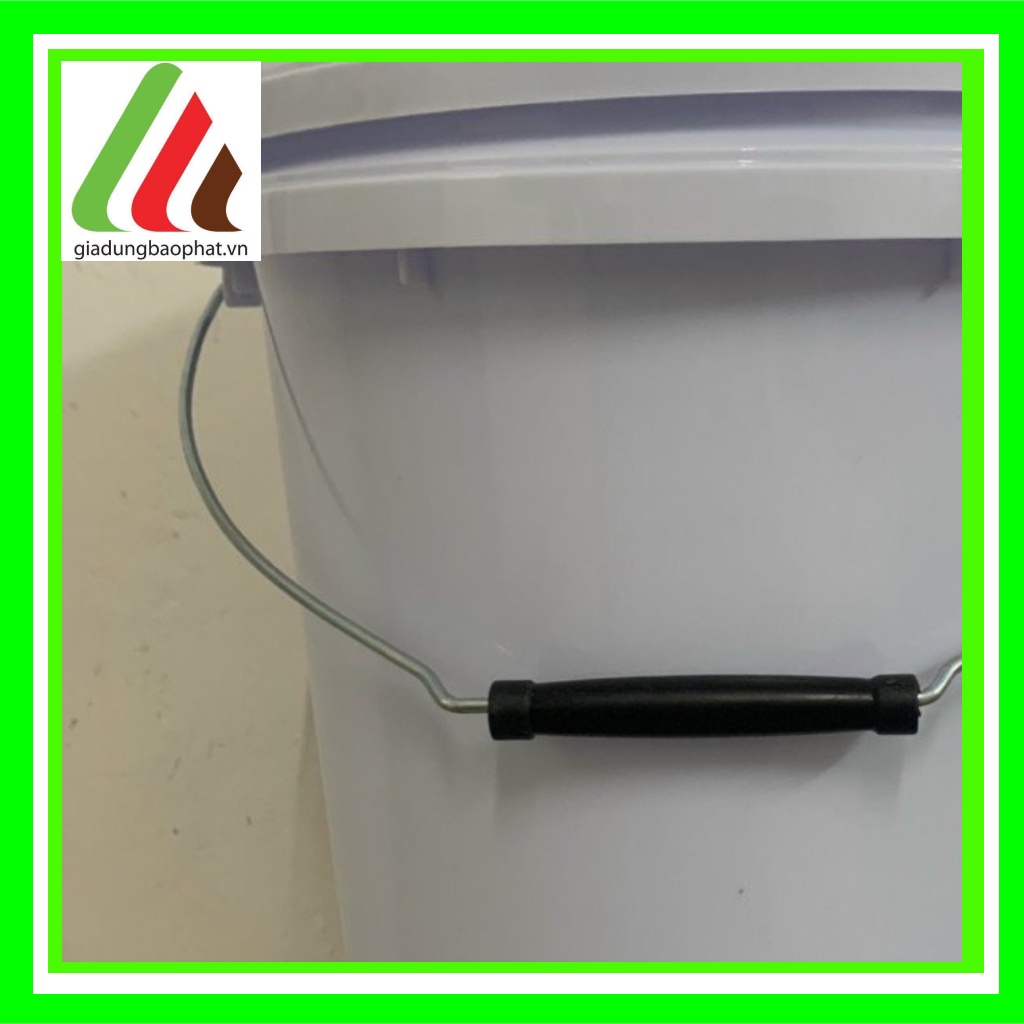 Xô/thùng nhựa trắng 10L Bảo Phát chất lượng dày dặn chắc chắn - an toàn - khớp nắp thông minh