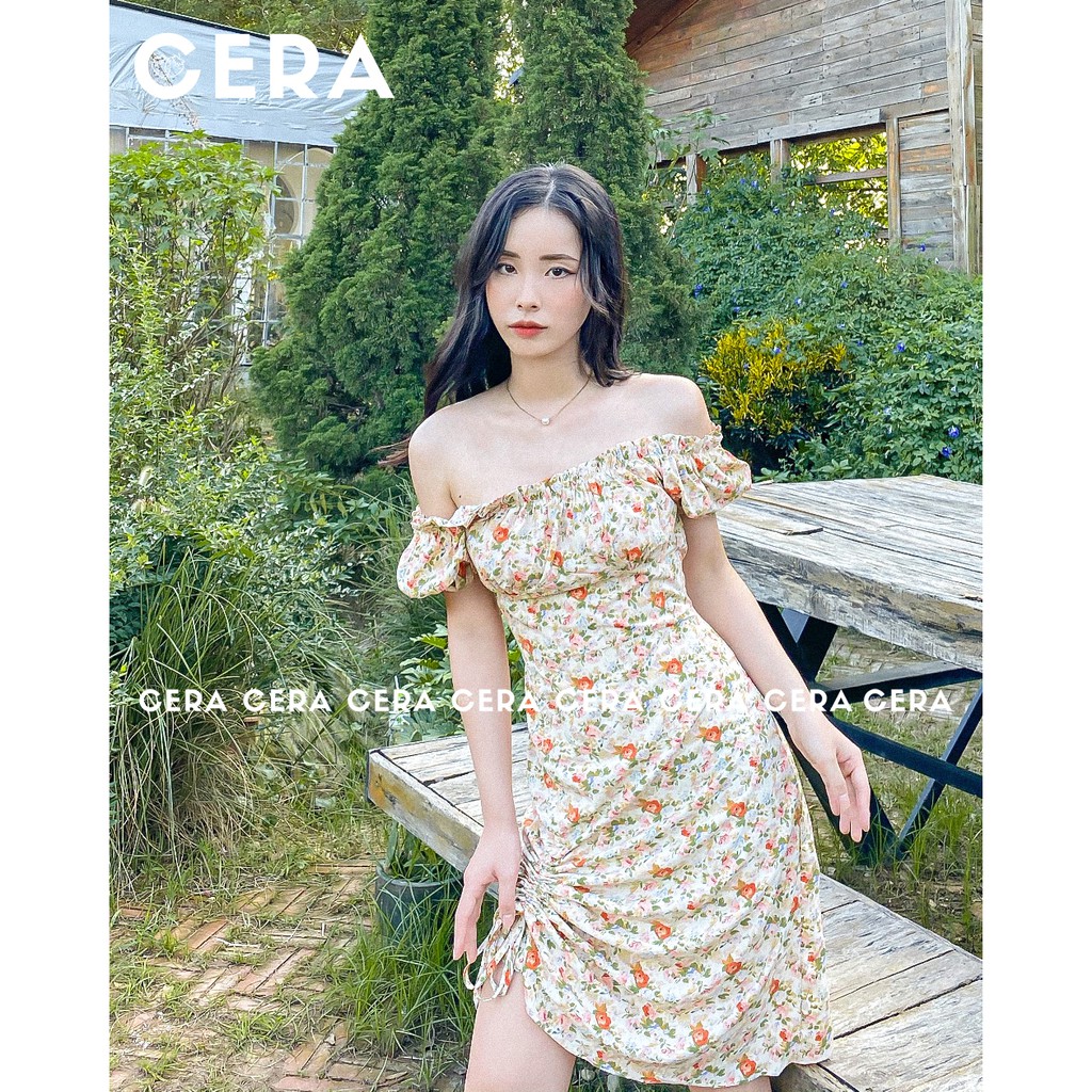 Đầm hoa nhí vintage, đầm dây rút ulzzang 🍓 Váy hoa nhí chữ A vintage dây rút chỉnh độ dài 🍓 CERA FASHION