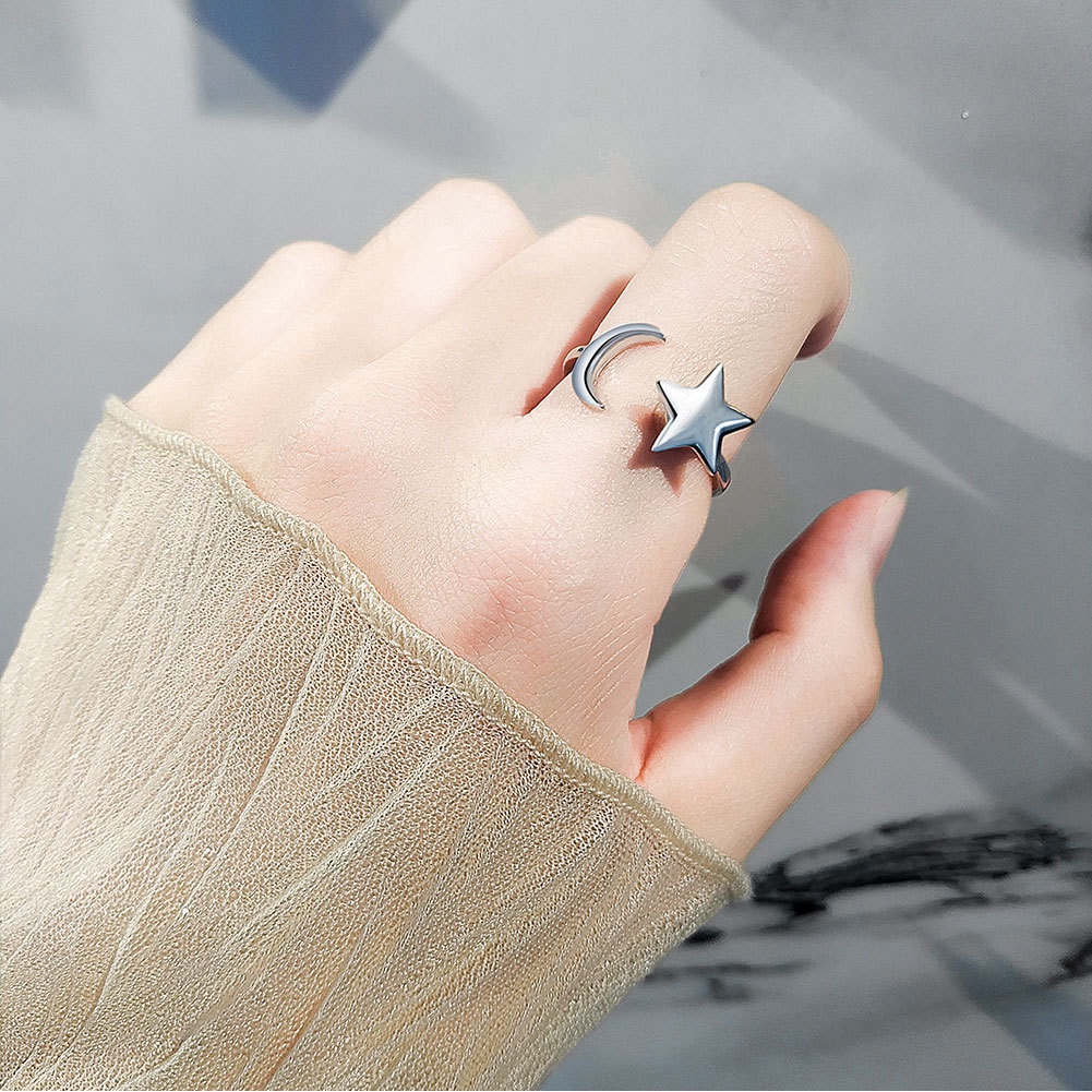 Nhẫn Hở Khắc Chữ / Ngôi Sao Có Thể Điều Chỉnh Kích Cỡ