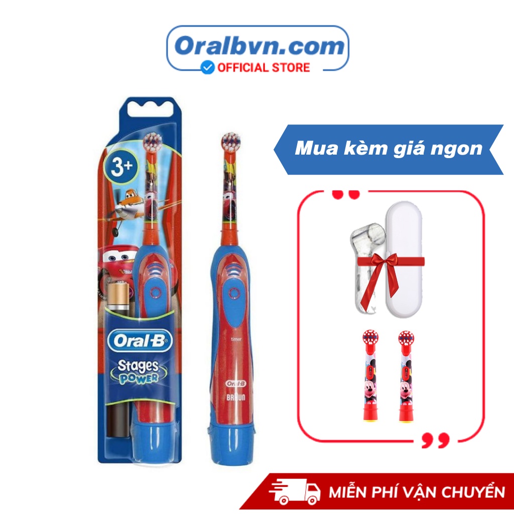 Bàn chải điện đánh răng tự động sử dụng pin Oral-B Disney cho trẻ em, bé trai từ 3 tuổi