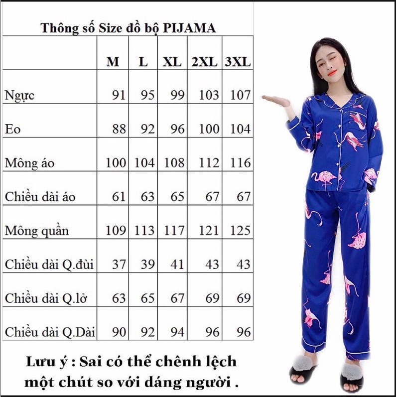 Đồ Bộ Pijama Tay Dài Lụa Mango Cao Cấp Mẫu Mới Có Size 3XL