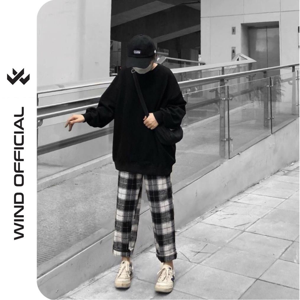 Quần baggy caro Wind unisex kẻ Caro Suông nam nữ phong cách ullzang ་