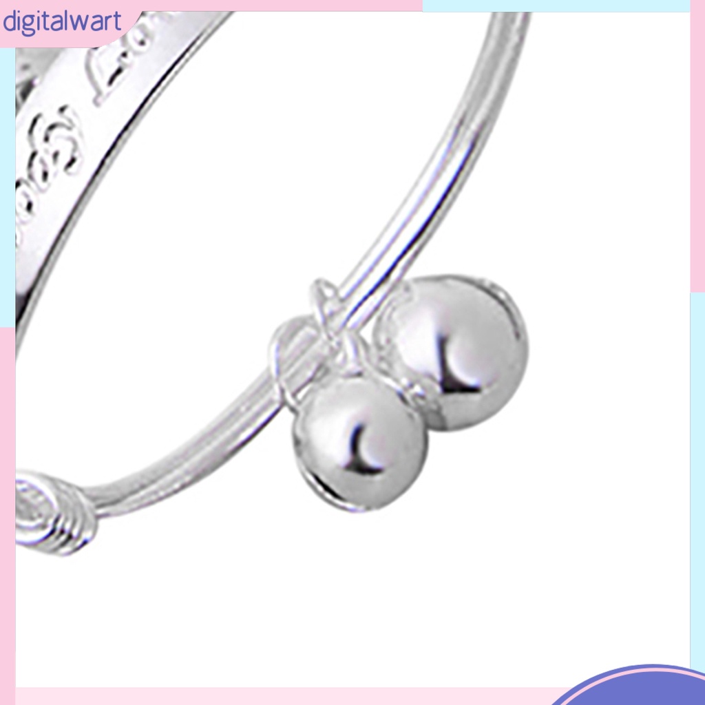 Set 2 vòng tay bạc đính chuông dễ thương dành cho bé