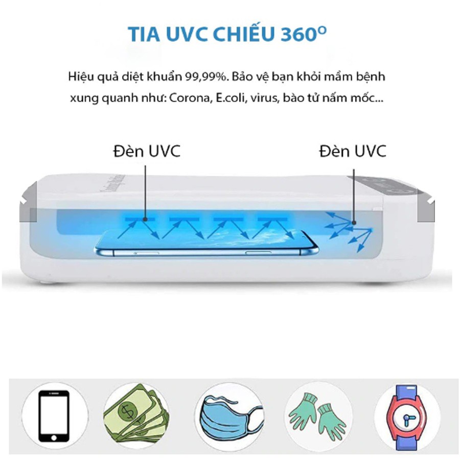 Máy tiệt trùng UV đa chức năng hộp khử trùng điện thoại di động đồng hồ khẩu trang