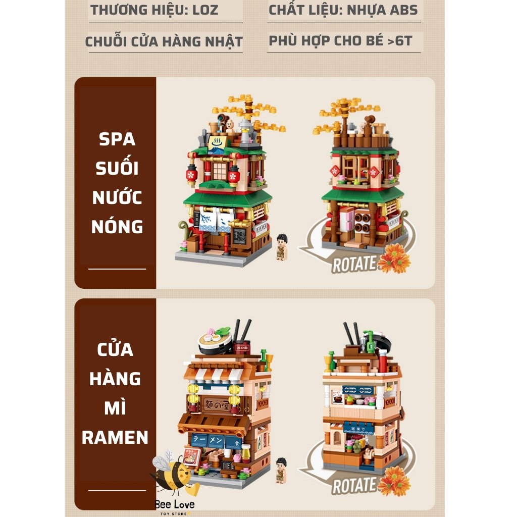 Bộ đồ chơi lắp ráp mô hình xếp hình cho bé Cửa hàng bán Trà Matcha phong cách Nhật bản sáng tạo