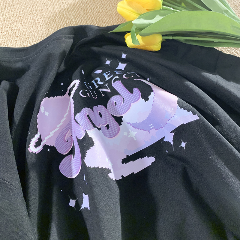 Áo Thun Nữ Ngắn Tay In Hình Ngôi Sao Phong Cách Retro