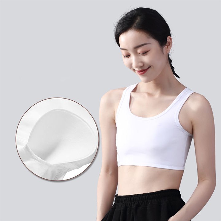 Áo nịt ngực tomboy loại ngắn móc gài có miếng lót trước ngực co giãn thoải mái