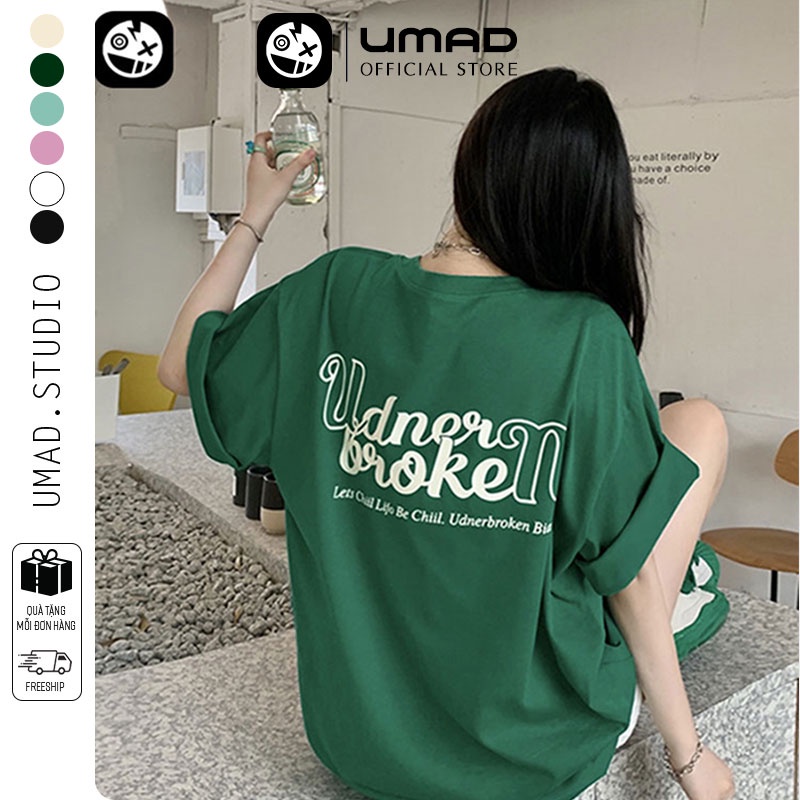 Áo thun UMAD Tay lỡ Form rộng Oversize mẫu Under Broken Unisex chất liệu Cotton phong cách Hàn Quốc đẹp mắt