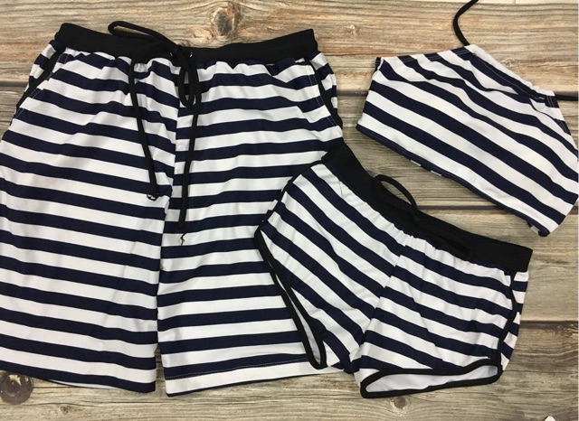 Đồ bơi cặp thun lạnh sọc đen | BigBuy360 - bigbuy360.vn