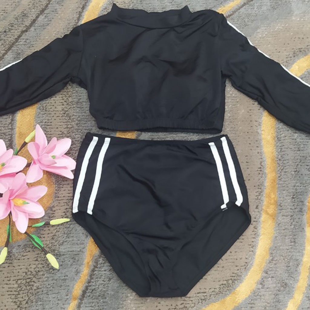 [HÌNH THẬT] Bộ đồ bơi áo croptop dài tay quần short năng động BK-552i