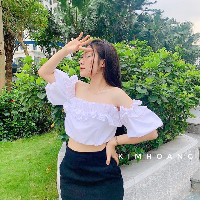 [XẢ KHO CẮT LỖ] Áo trễ vai croptop  (HYMI)