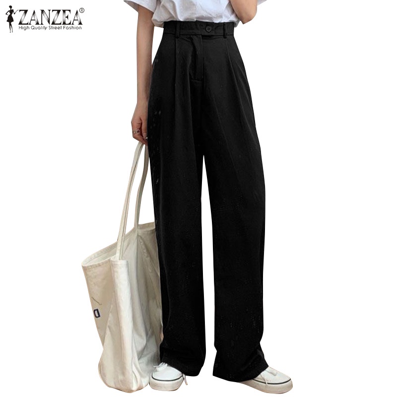 Quần dài ZANZEA ống rộng thời trang dành cho nữ