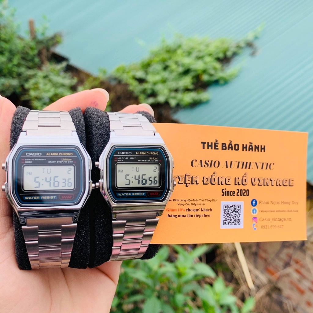 Đồng hồ unisex nam nữ CASIO A158 SILVER - HÀNG CHÍNH HÃNG - FULLBOX
