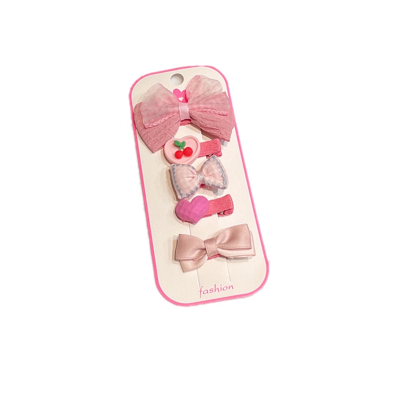 Bộ 5 Kẹp Tóc Bằng Satin Họa Tiết Hoa Thời Trang Chất Lượng Cao Cho Bé Gái