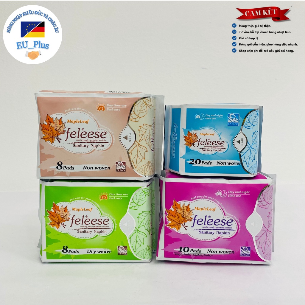 Băng vệ sinh thảo dược cotton 8 miếng FELEESE - Canada