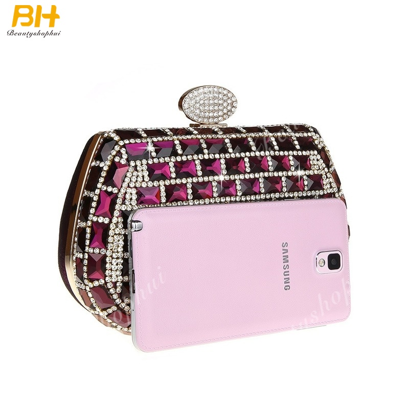 Ví Cầm Tay Đính Kim Cương Giả Lấp Lánh Sang Trọng Cho Nữ