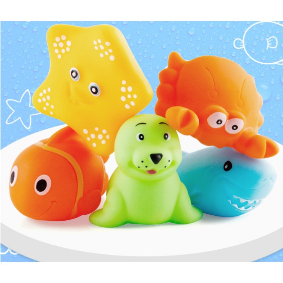 Set đồ chơi nhà tắm cho bé gồm 5 thú biển biết kêu dễ thương