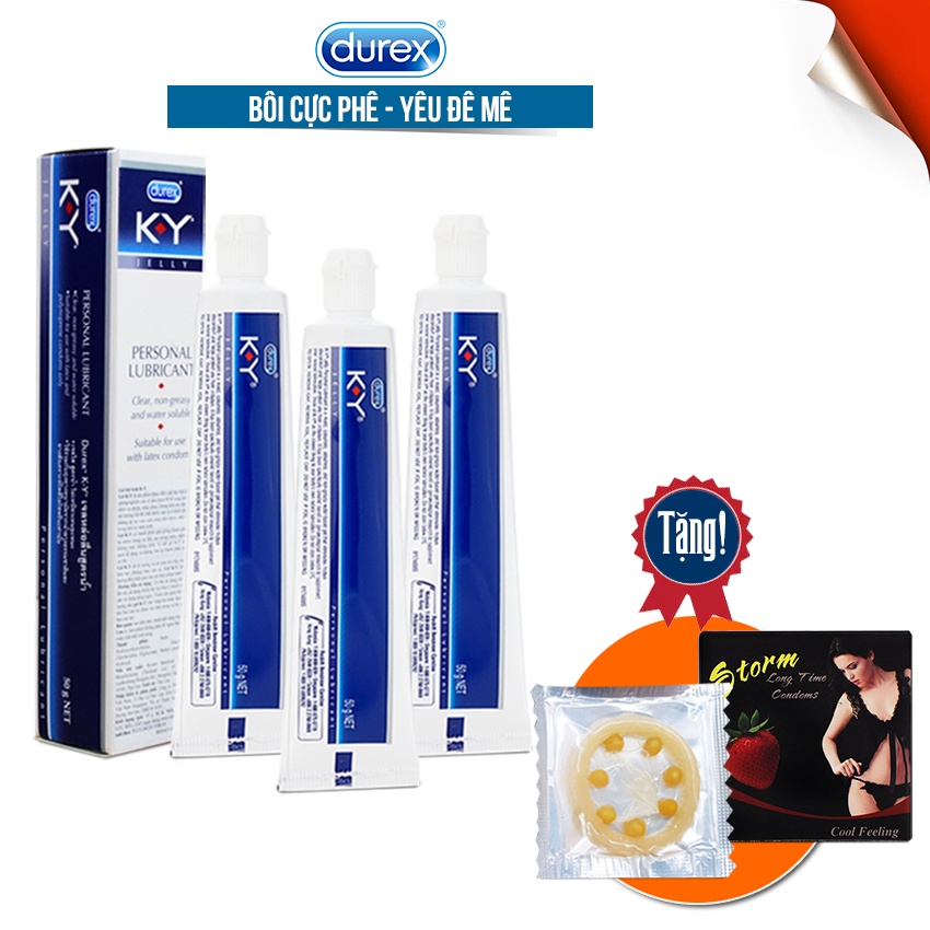 Combo 3 Tuýp Gel Bôi Trơn Durex K.Y Tặng 1 Bcs Bi | Gel Bôi Trơn Siêu Mượt Mà Cho Cuộc Yêu Uyển Chuyển