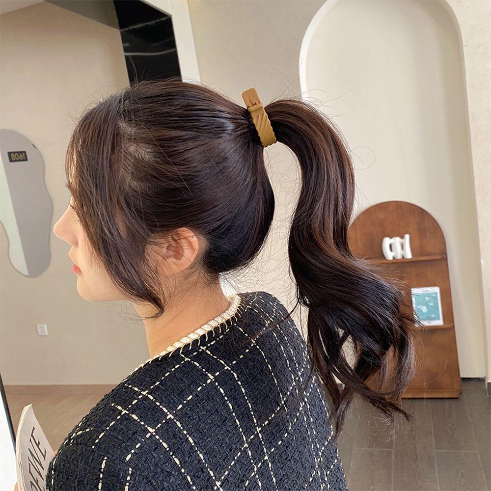 Kẹp Tóc Đuôi Ngựa Bằng PC Nhám Họa Tiết Hình Học Thời Trang Cho Nữ
