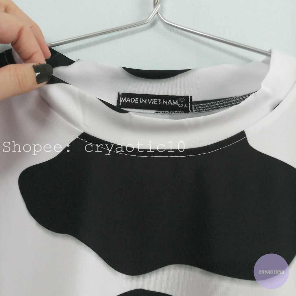 [Kèm hình thật] Áo tay lửng bò sữa 3D V4 in toàn thân unisex
