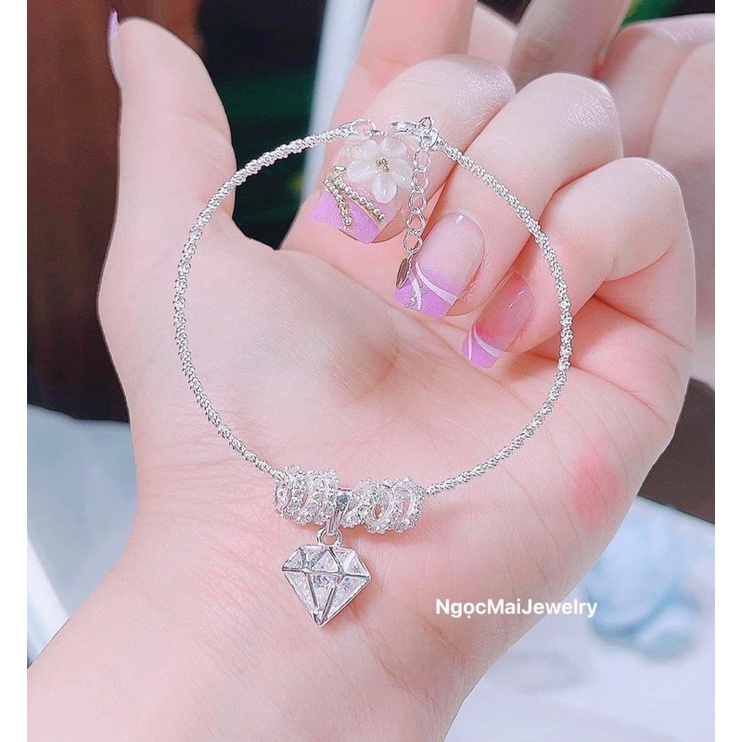 Vòng tay mix charm bạc 9 mẫu xinh xắn sang xịn Ngọc Mai Jewelry thời trang độc đáo